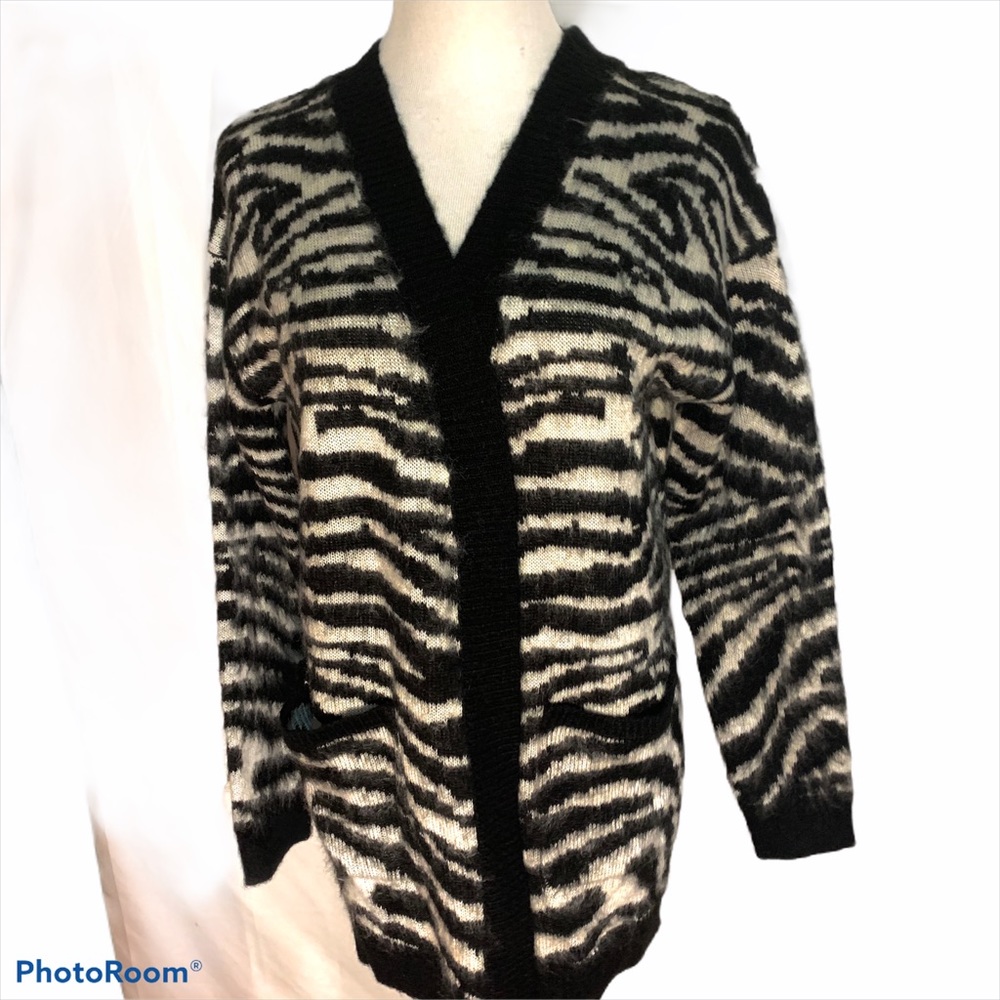 Animal Print cardigan sweater size Medium